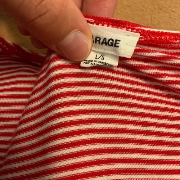 Garage scoop neck striped tee - size large - Picture 3 of 3